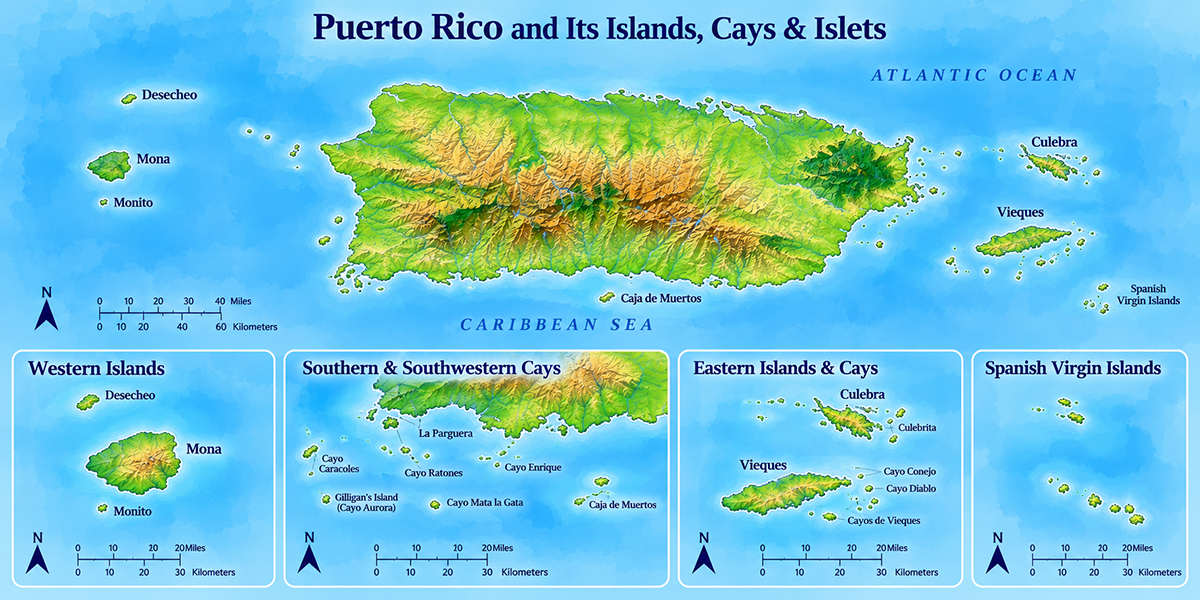 Map illustrating small islands and cays
