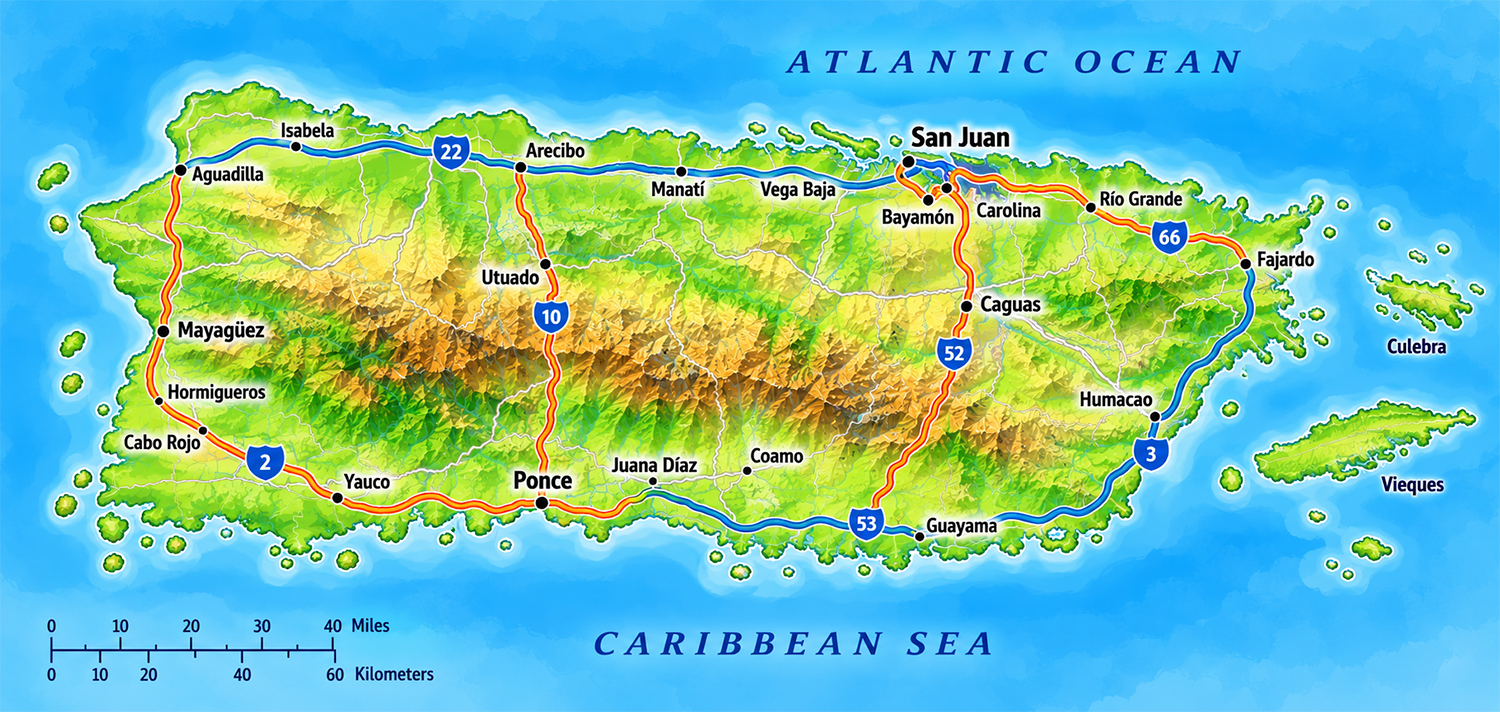 Peurto Rico's highways map