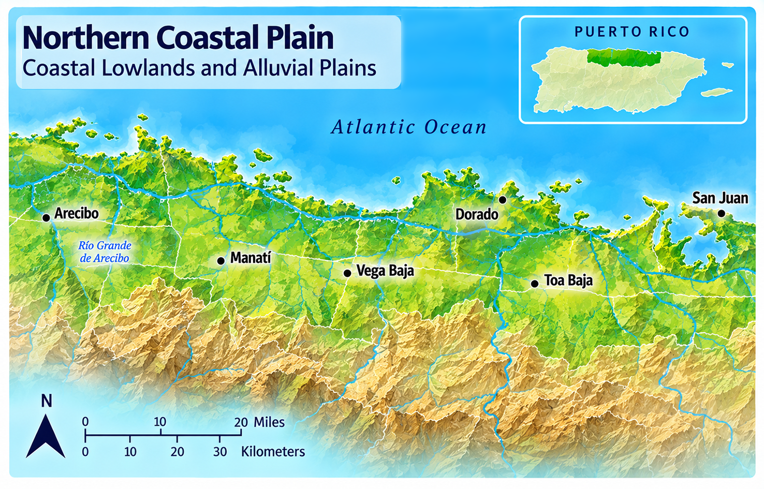 >Northern Coastal Plain topological map