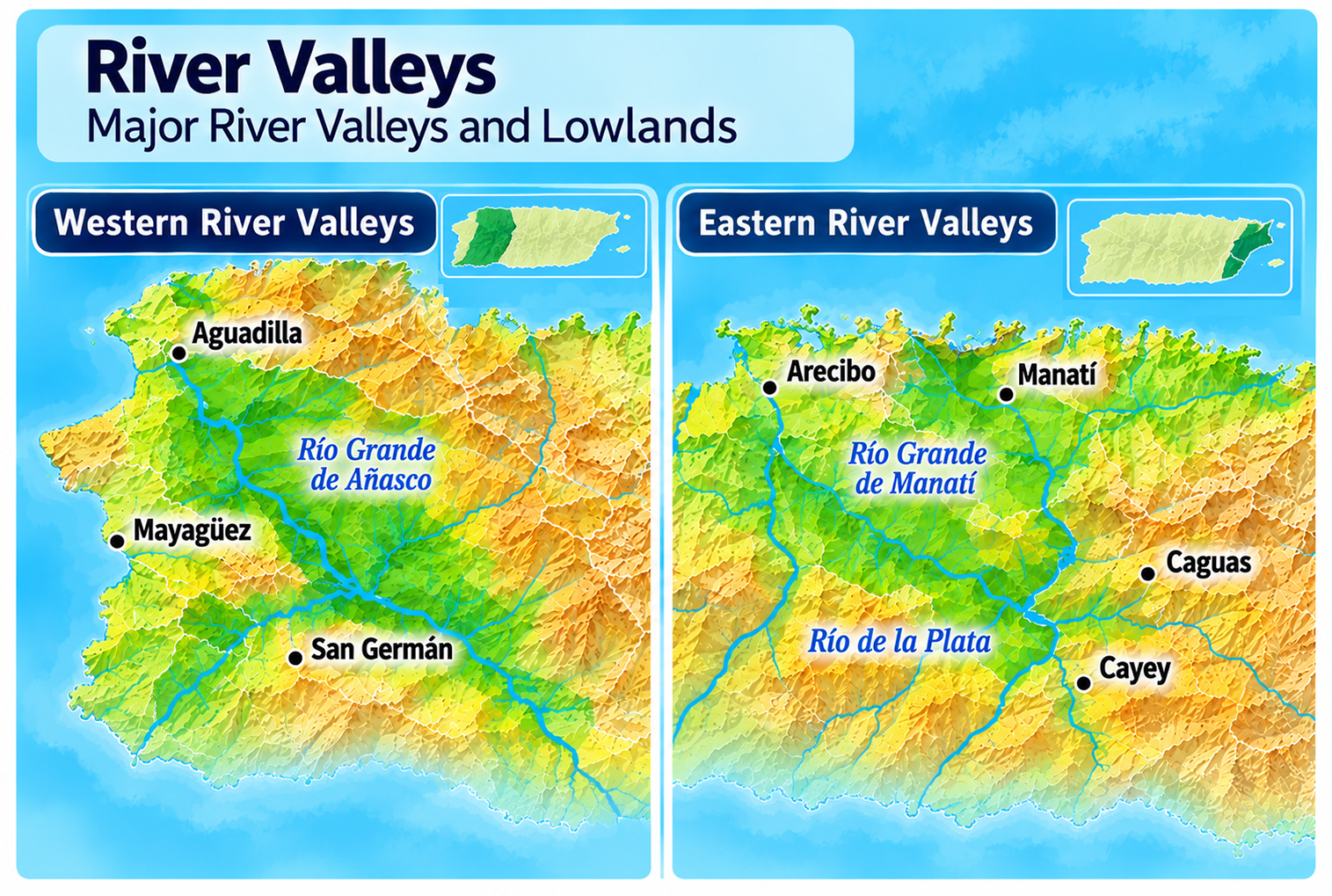 Sierra de Luquillo & Eastern Highlands topological map