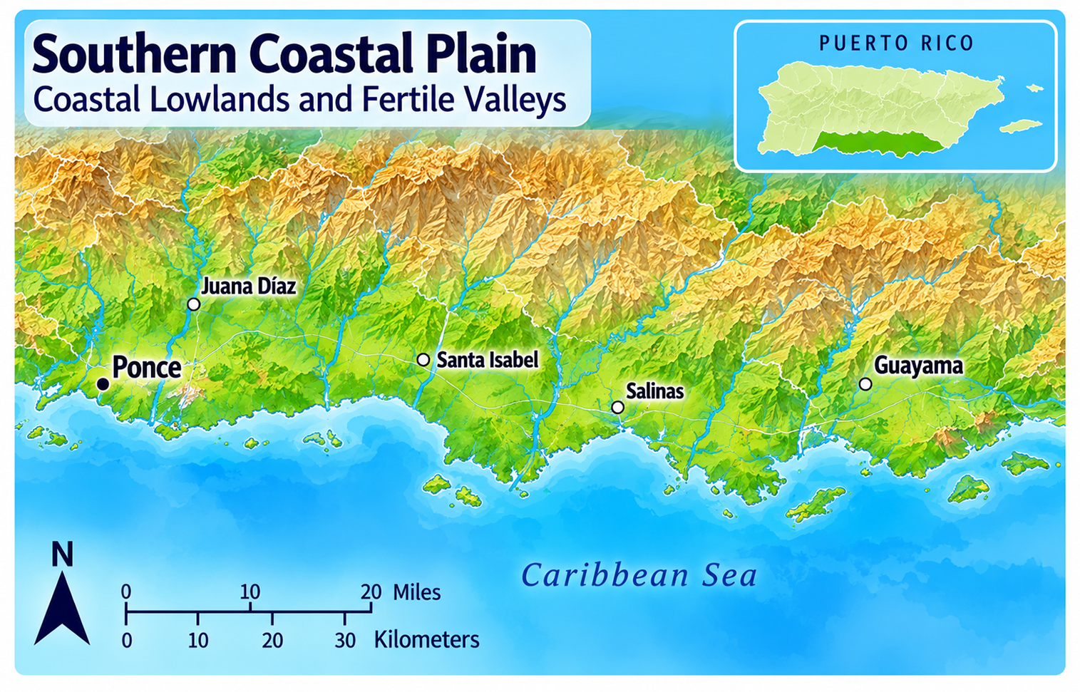 Southern Coastal Plain topological map